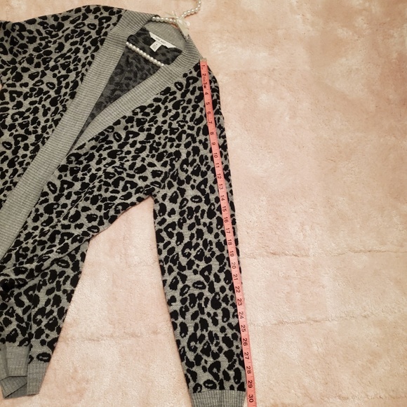 Nine West black & grey leopard print long cardigan, size XL, great condition - Picture 8 of 11